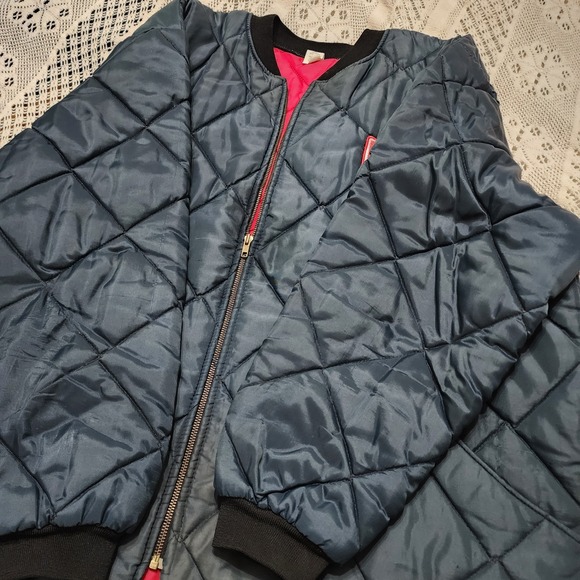 Vintage 80s K Brand Quilted Jacket Penguin 3XL Made In USA Cooler Jacket - Picture 2 of 13